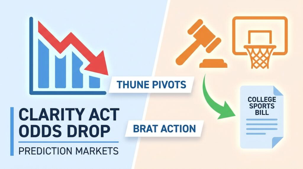 CLARITY Act Odds Drop on Prediction Markets After Thune Pivots to College Sports Bill