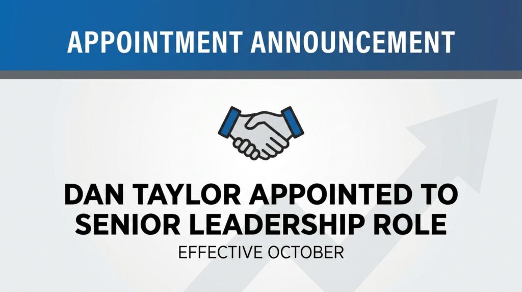 Dan Taylor Appointed to Senior Leadership Role, Effective October
