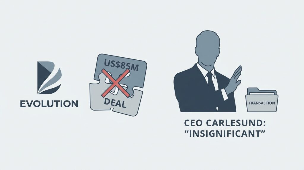 Evolution’s US$85 Million Deal Lapses as CEO Carlesund Dismisses Transaction’s Significance
