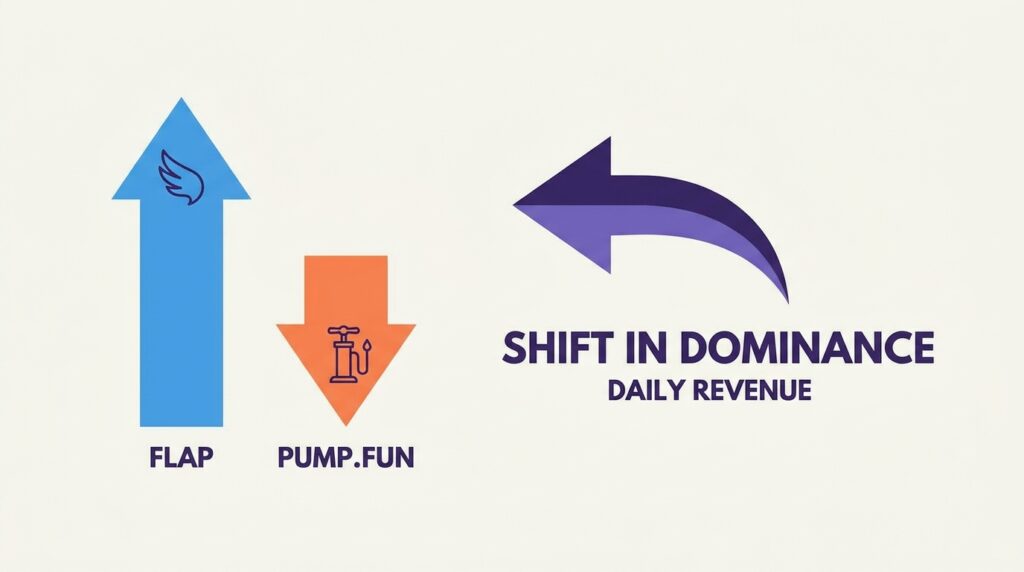 Flap Overtakes Pump.fun in Daily Revenue, Signaling a Shift in Token Launchpad Dominance