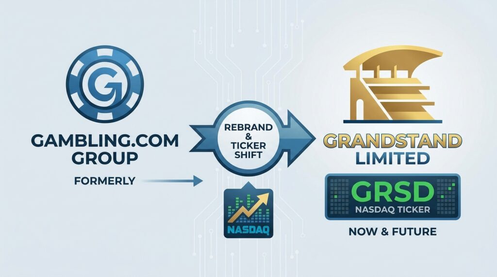 Gambling.com Group Rebrands as Grandstand Limited, Shifts Nasdaq Ticker to GRSD