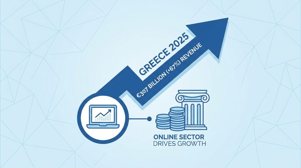 Greece Gambling Revenue Surges 67% to €307 Billion in 2025 as Online Sector Drives Explosive Growth
