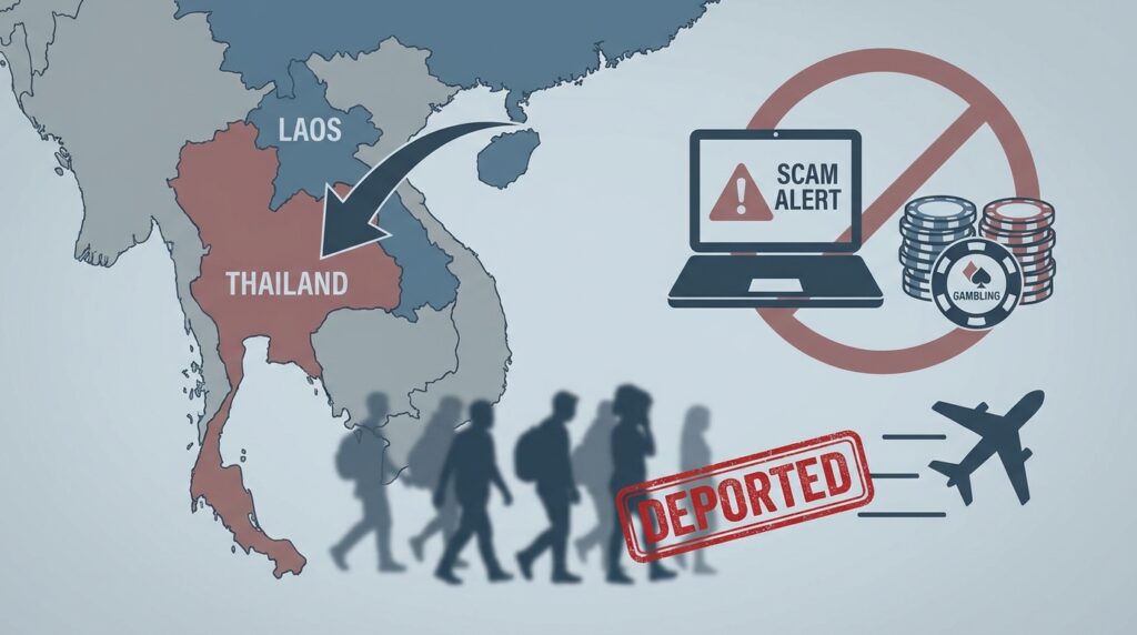 Laos Deports 41 Thai Nationals Tied to Online Gambling and Scam Operations