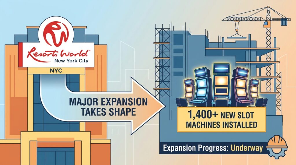 Resorts World New York City Installs 1,400 New Slot Machines as Major Expansion Takes Shape