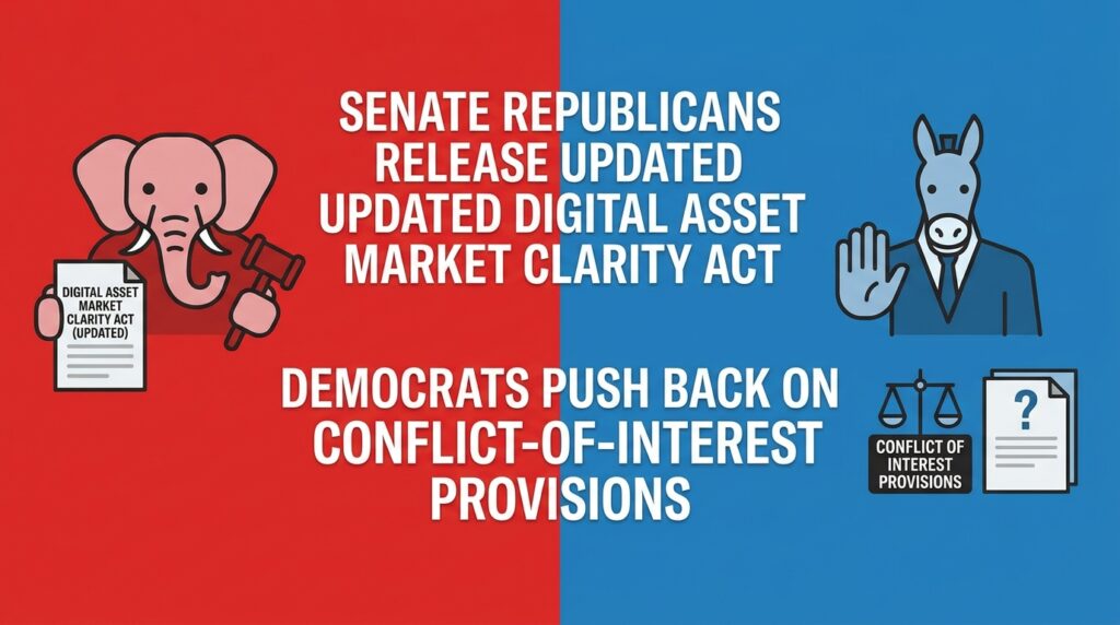 Senate Republicans Release Updated Digital Asset Market Clarity Act as Democrats Push Back on Conflict-of-Interest Provisions