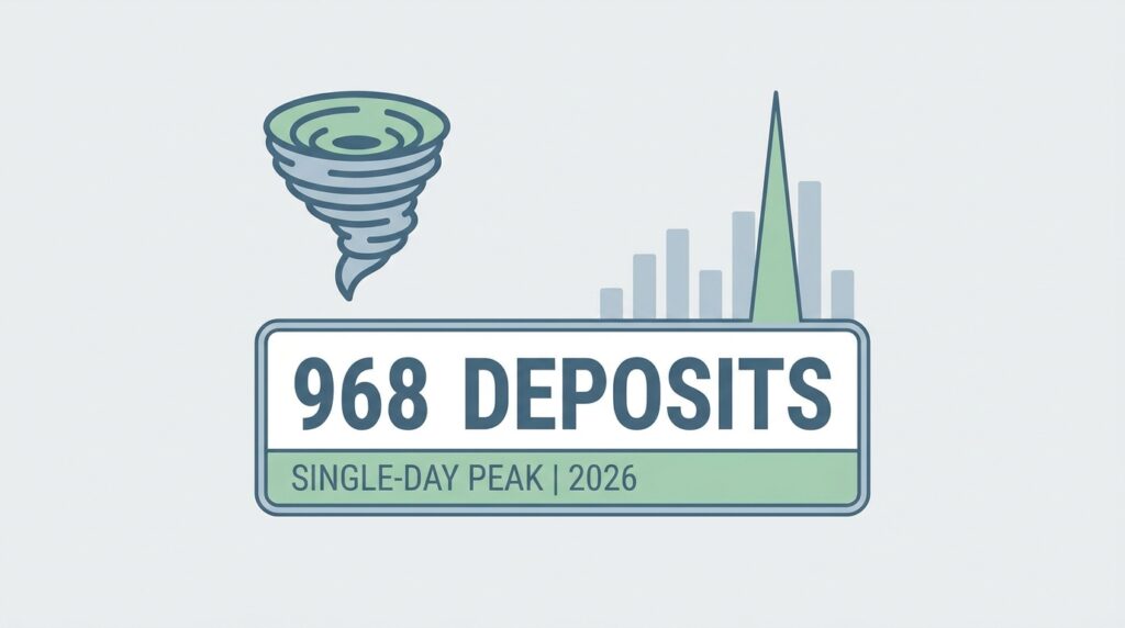 Tornado Cash Hits 968 Deposits in a Single Day — Its Busiest of 2026