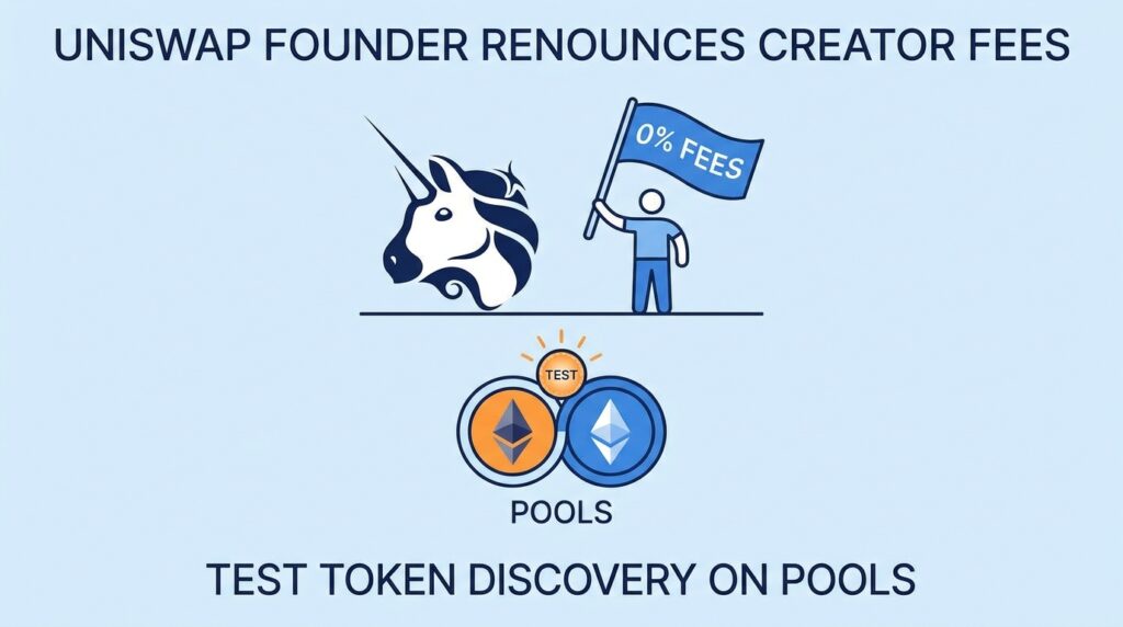 Uniswap Founder Renounces Creator Fees After Test Token Discovery on Pools Feature