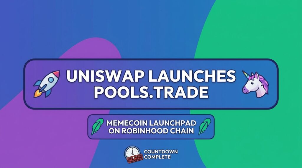 Uniswap Launches Pools.trade Memecoin Launchpad on Robinhood Chain After Delayed Countdown