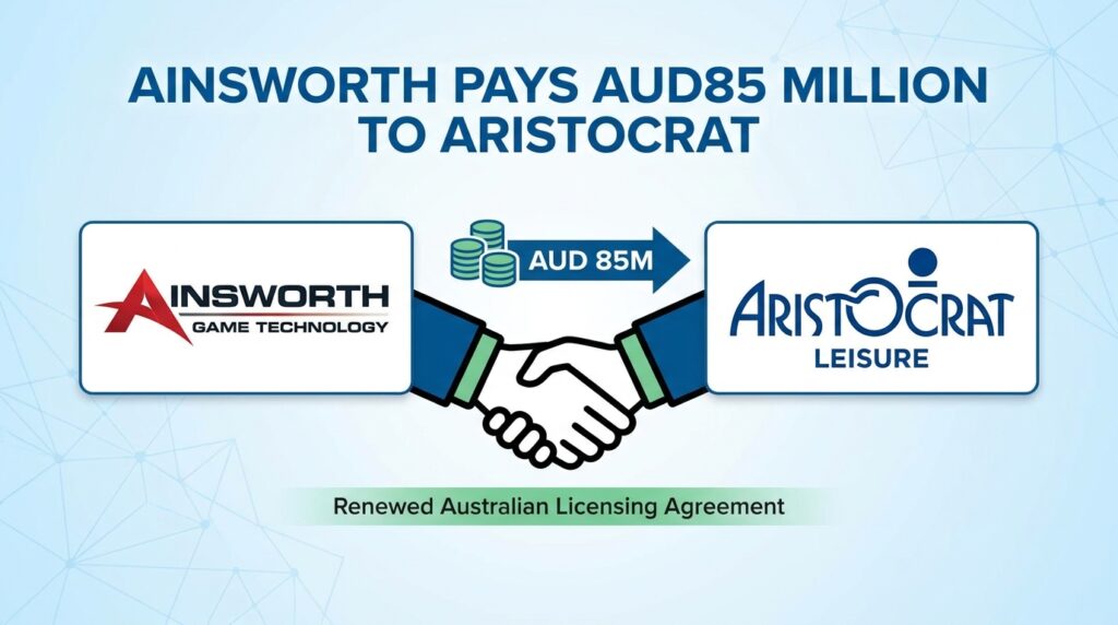 Ainsworth Pays AUD85 Million to Aristocrat in Renewed Australian Licensing Agreement