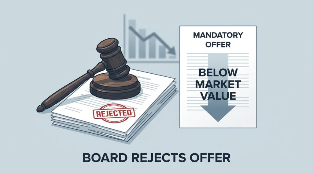 Board Rejects Mandatory Offer, Citing Failure to Reflect Fair Market Value