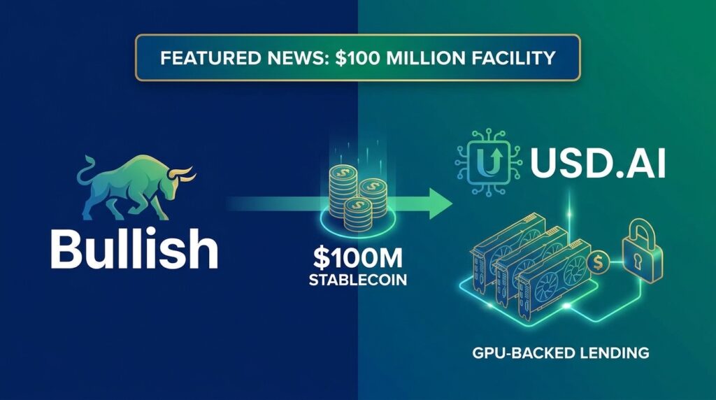Bullish Commits $100 Million Stablecoin Facility to USD.AI for GPU-Backed Lending