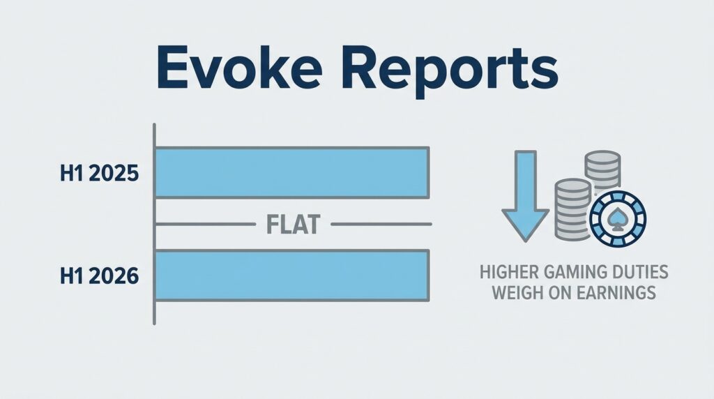 Evoke Reports Flat H1 2026 Revenue as Higher Gaming Duties Weigh on Earnings