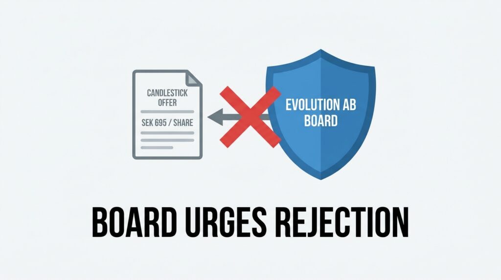 Evolution AB Board Urges Shareholders to Reject Candlestick’s SEK 695 Per Share Mandatory Offer