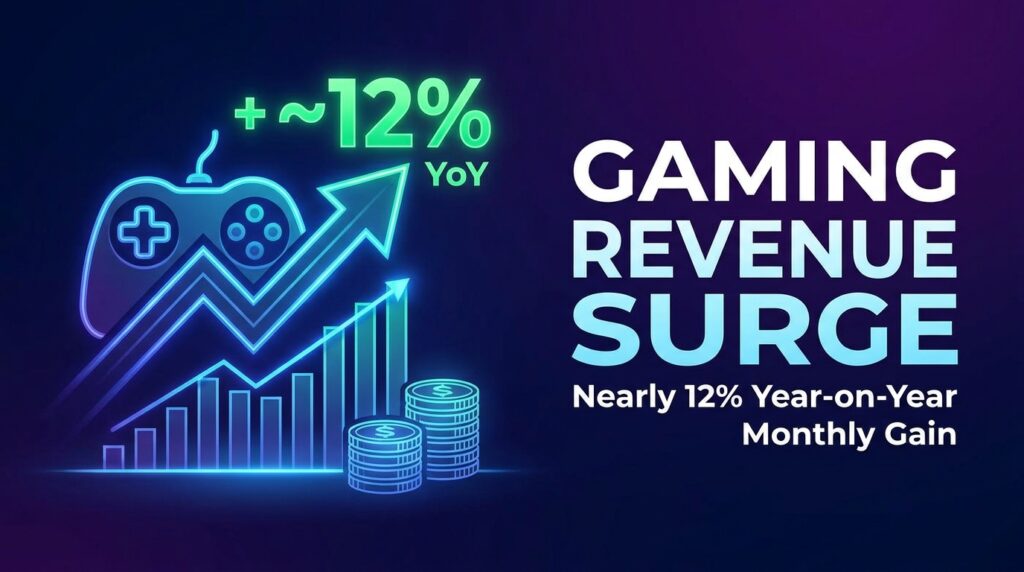 Gaming Revenue Surges Nearly 12 Per Cent Year-on-Year in Monthly Gain