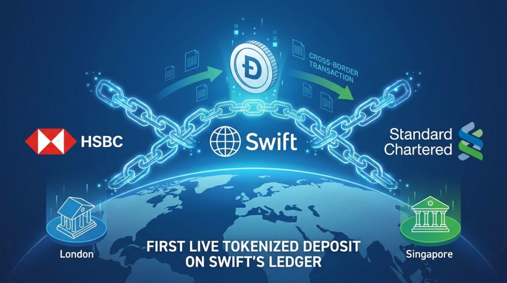 HSBC and Standard Chartered Complete First Live Cross-Border Tokenized Deposit Transaction on Swift’s Blockchain Ledger
