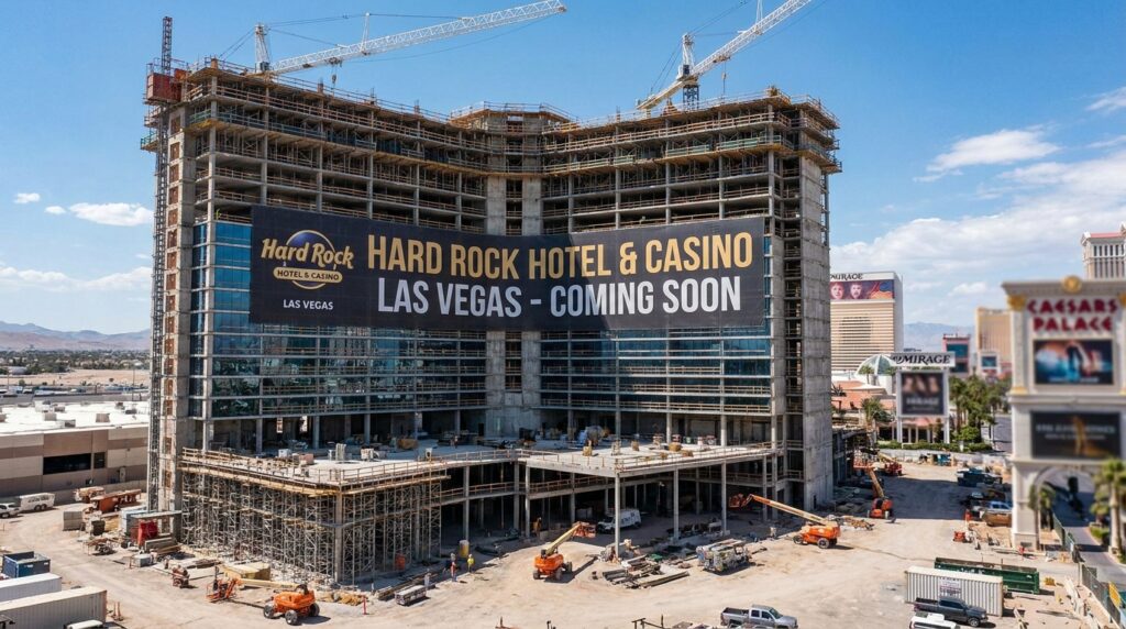 Hard Rock Hotel & Casino Las Vegas Takes Shape on the Strip as Exterior Construction Accelerates