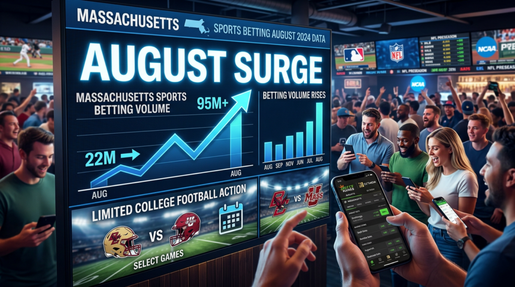 Massachusetts Sports Betting Volume Surges in August Amid Limited College Football Action