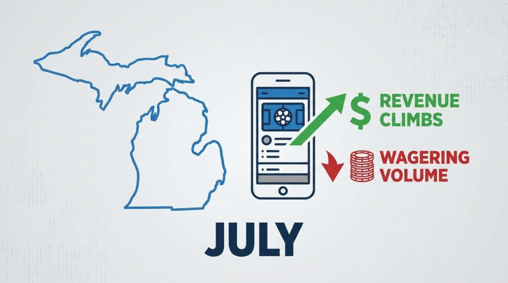 Michigan Online Sports Betting Revenue Climbs in July Despite Lower Wagering Volume