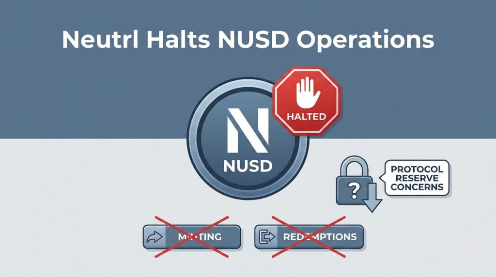 Neutrl Halts NUSD Minting and Redemptions Amid Protocol Reserve Concerns