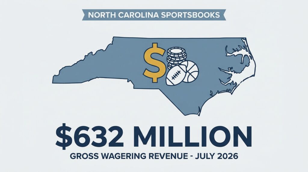 North Carolina Sportsbooks Post $632 Million in Gross Wagering Revenue for July 2026