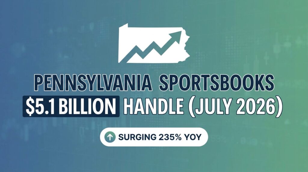 Pennsylvania Sportsbooks Post $5.1 Billion in July 2026 Handle, Surging 235% Year-Over-Year
