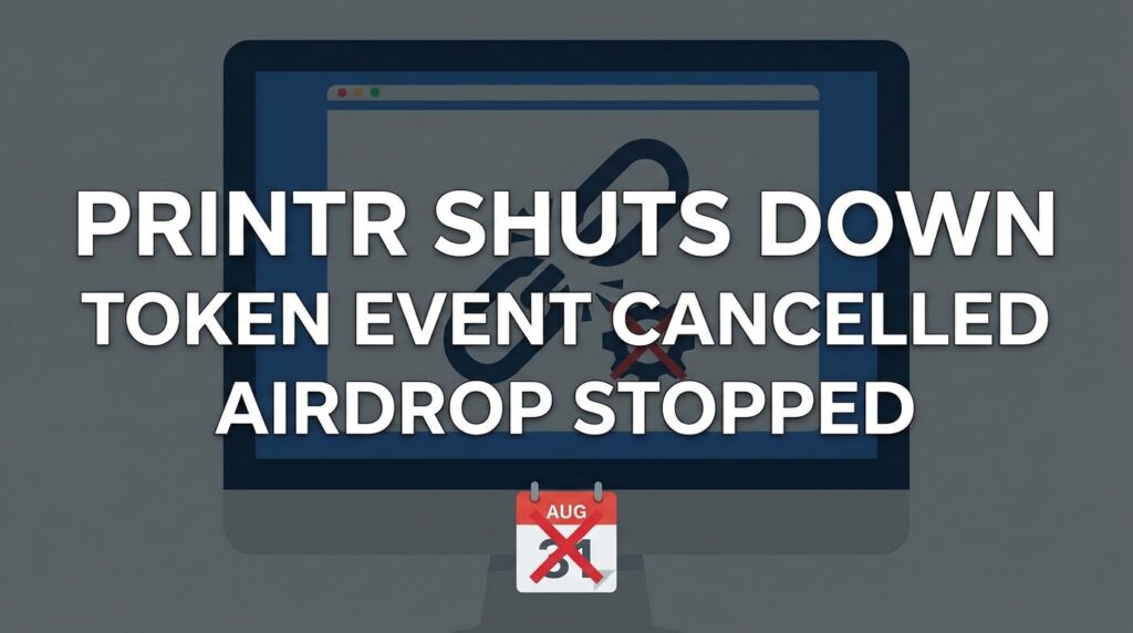 Printr Shuts Down Operations, Cancels Token Generation Event and Airdrop by August 31