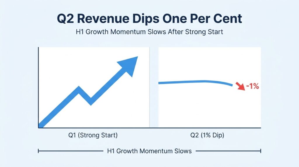 Q2 Revenue Dips One Per Cent as H1 Growth Momentum Slows After Strong Start