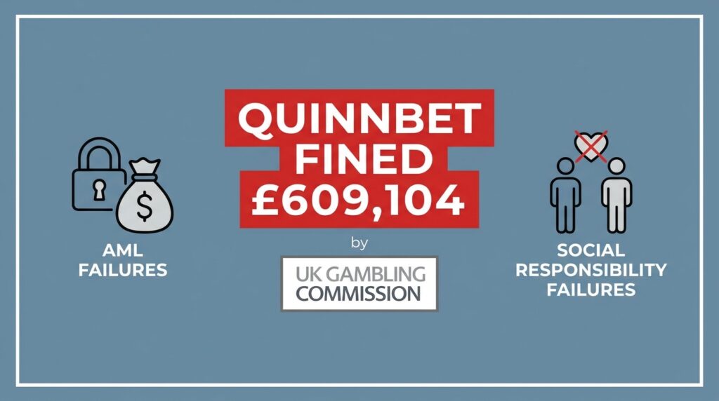 QuinnBet Fined £609,104 by UK Gambling Commission Over AML and Social Responsibility Failures