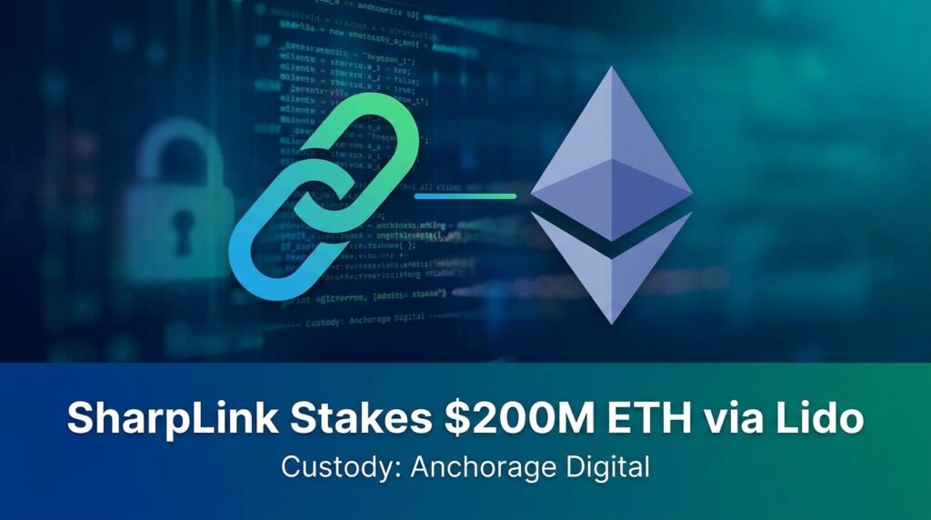 SharpLink to Stake $200 Million in ETH Through Lido, Custody with Anchorage Digital
