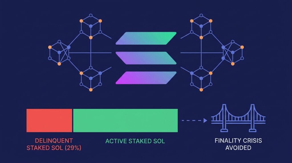 Solana Narrowly Avoids Transaction Finality Crisis as Nearly 29% of Staked SOL Goes Delinquent