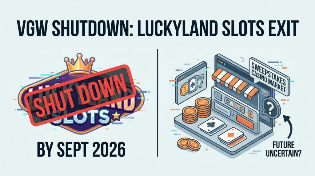 VGW to Shut Down LuckyLand Slots by September 2026: What It Means for the Sweepstakes Casino Market