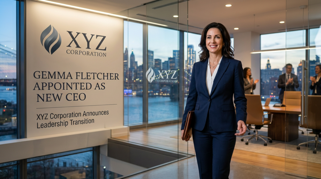 Gemma Fletcher Appointed as New CEO of XYZ Corporation