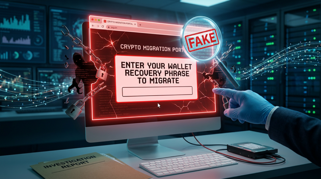Investigation Uncovers Fake Migration Site Targeting Wallet Recovery Phrases