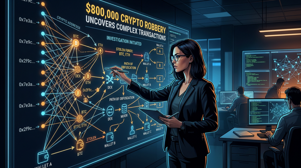 Investigation into $800,000 Crypto Robbery Uncovers Complex Transactions