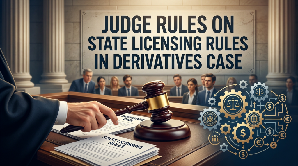 Judge Rules on State Licensing Rules in Derivatives Case