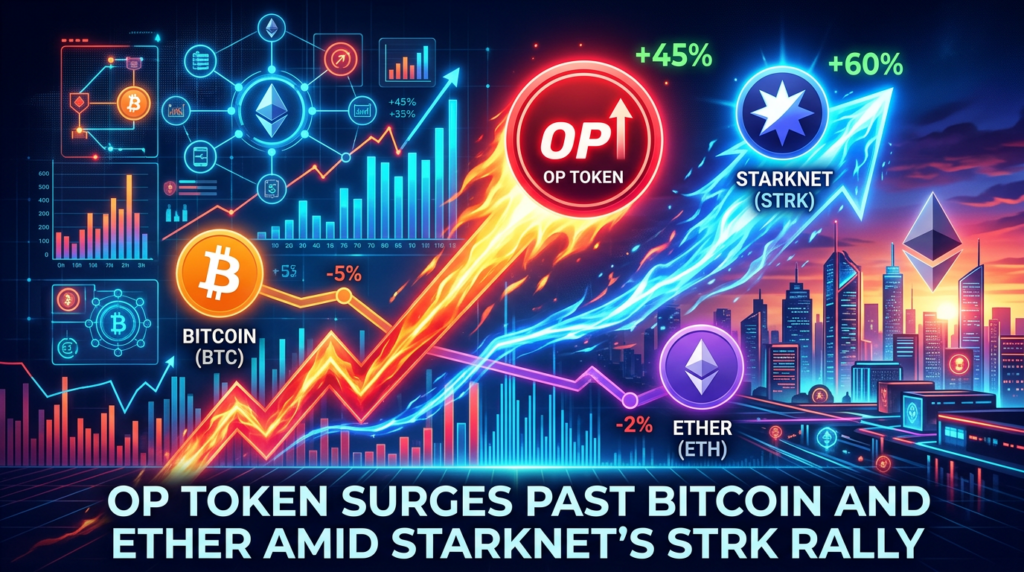 OP Token Surges Past Bitcoin and Ether Amid Starknet’s STRK Rally